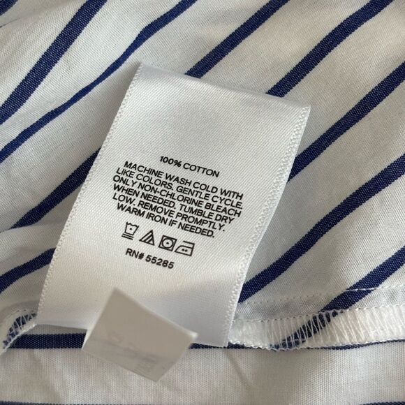 Express Striped Off The Shoulder Peplum Top Large - Picture 4 of 5